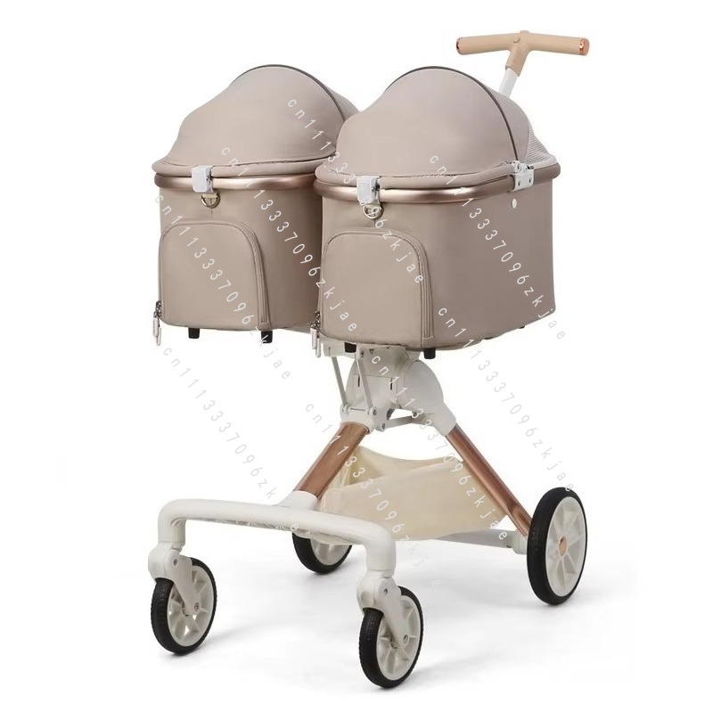 Luxury Bags Cute - 귀여운 디자인의 접이식 2마리 고양이용 4륜