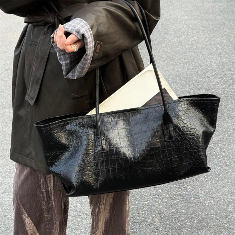 고급스러운 레트로 PU 소프트 가죽 크로커다일 엠보싱  - Luxury Bags Tote 리뷰 및 가격