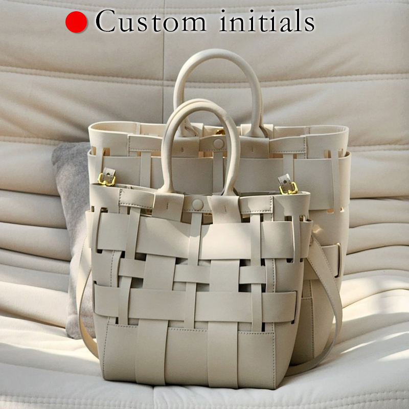 맞춤형 이니셜 진정한 가죽 꼰 토트 백 여성용 고급 디 - Luxury Bags Tote 리뷰 및 가격
